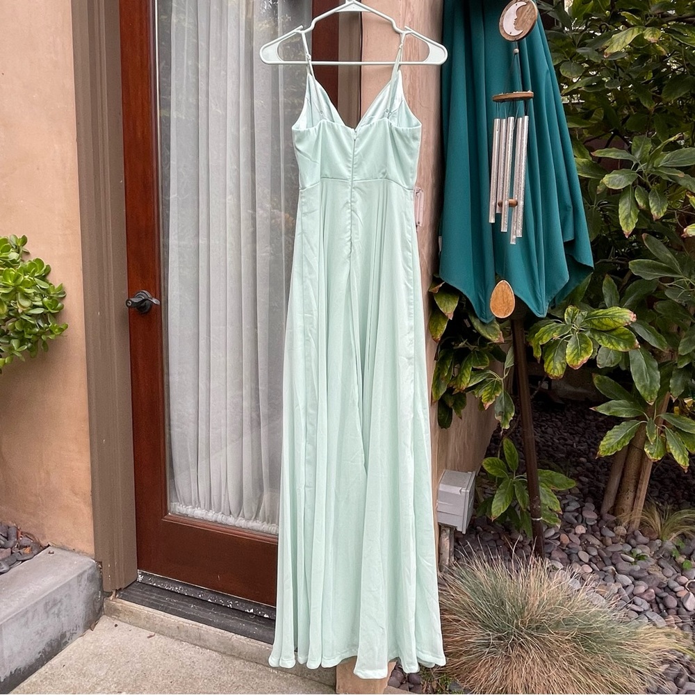 Lulu’s Mint Green Chiffon Maxi Dress - Picture 2 of 4